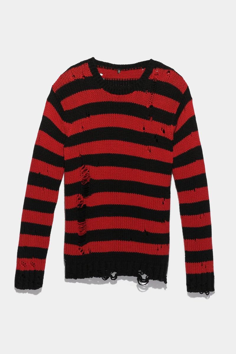 R13 Shredded Grunge Crewneck Sweater Stephanies
