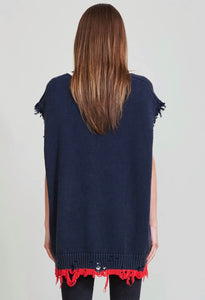 R13 Oversized Distressed Vest