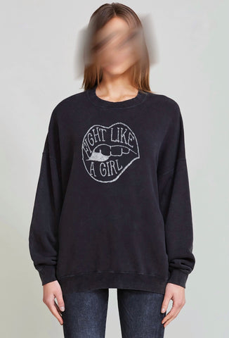 R13 Fight Like a Girl Oversized Crewneck